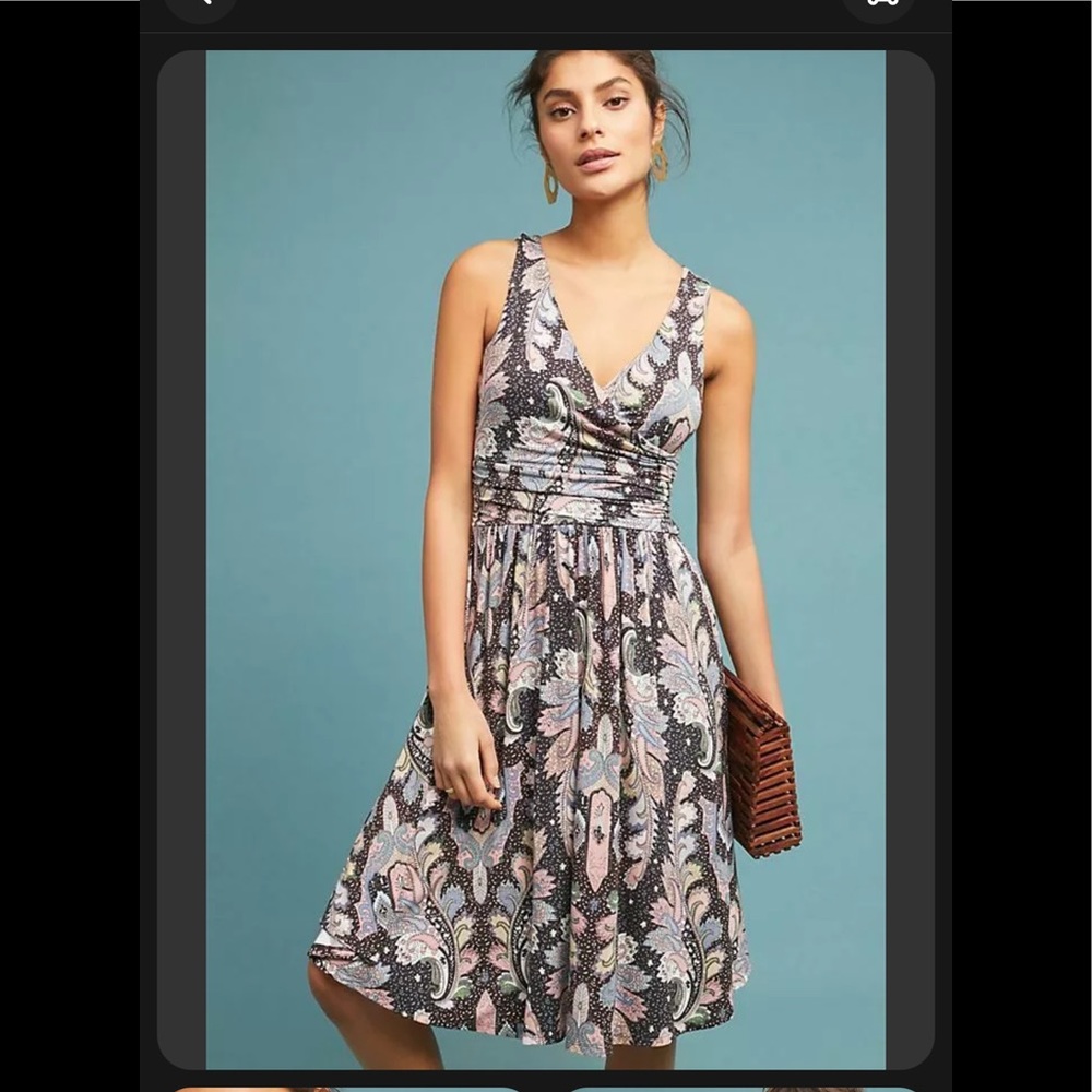 Maeve Leslie Faux Wrap Midi Dress